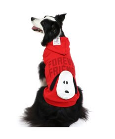 PET PARADISE スヌーピー ずっ友 お揃い パーカー 《レッド》  中型犬  大型犬