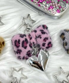 WEGO レオパードリボンキーホルダー