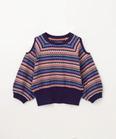 GRACE CONTINENTAL ボーダーパフニットトップ