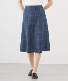 J.PRESS LADIES L 【洗える】ブロックドットプリント フレアー スカート