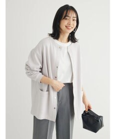 Green Parks 裏起毛ミディ丈ドットボタンカーディガン