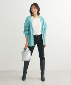 Green Parks ・ｓｗｉｎｇ　ｂｙ　バラ柄ニットカーディガン