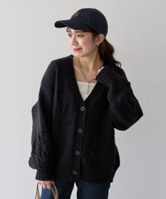 Green Parks ・ｓｗｉｎｇ　ｂｙ　バラ柄ニットカーディガン