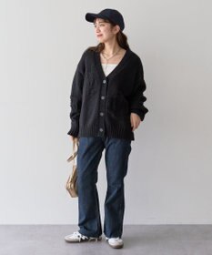 Green Parks ・ｓｗｉｎｇ　ｂｙ　バラ柄ニットカーディガン