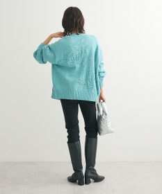 Green Parks ・ｓｗｉｎｇ　ｂｙ　バラ柄ニットカーディガン