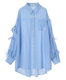 earth music&ecology 袖スリットリボンロングシャツ