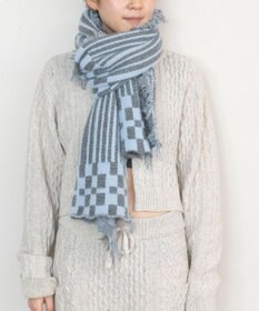 TRICOTE チェックストライプマフラー