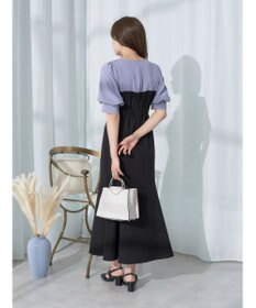 earth music&ecology パイピング衿付きドッキングワンピース