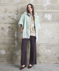 GRACE CONTINENTAL ムートンポンチョコート