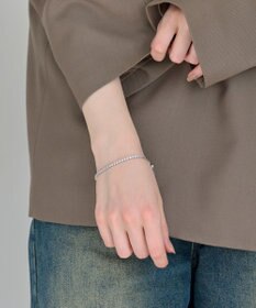 Phoebe ラインストーンスライドテニスブレスレット　シルバー