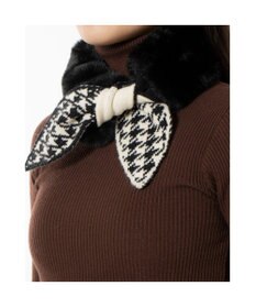 UNBILLION カシュネ cache nez / ニットリボンフェイクファーマフラー