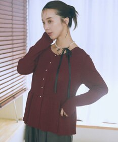 earth music&ecology 【接触冷感】ペプラムニットカーディガン