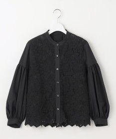 自由区 【SHIHOさん着用】レースブロッキング ブラウス