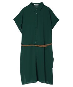 Green Parks ＳＥＴ２点　合皮ベルト＋ミディシャツワンピース
