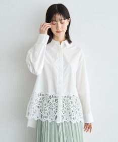 YECCA VECCA レースヘムロングシャツ