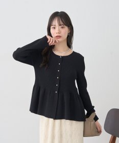 earth music&ecology 【接触冷感】ペプラムニットカーディガン