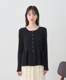 earth music&ecology 【接触冷感】ペプラムニットカーディガン