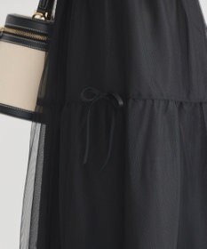 earth music&ecology リボンチュールティアードスカート