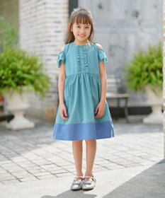 組曲 KIDS 【UVケア】【150-160㎝】バイカラー ワンピース