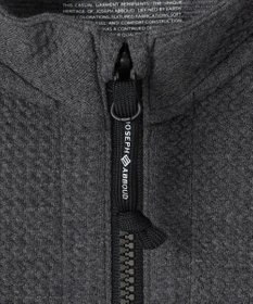 JOSEPH ABBOUD MOUNTAIN 【ソフト/吸水速乾/ライナードッキング対応】メランジバック メッシュ ジップ カットソー