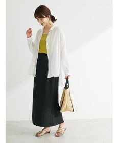 Green Parks 麻調Ｉラインスカート