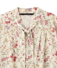 YECCA VECCA ボタニカルフラワー柄ボウタイブラウス