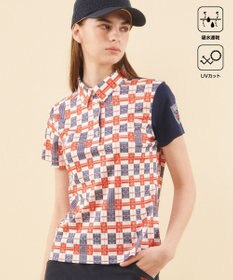 23区GOLF 【WOMEN】【吸水速乾/UVカット】フィールドチェック柄ポロシャツ
