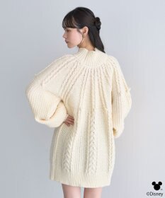 earth music&ecology 【予約】Disney/ポイントミッキーケーブルニット