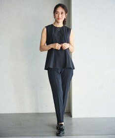 #Newans ＜亀恭子さんコラボ＞取り外し可能ケープ付きペプラムブラウス