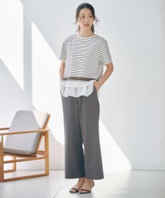 J.PRESS LADIES 【洗える】ノースリーブスムースジャージー フレア カットソー