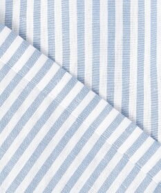 J.PRESS LADIES 【洗える・接触冷感・吸水速乾】麻STRIPE バンドカラー シャツ ブラウス