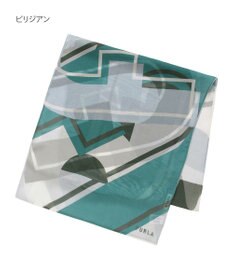 MOONBAT 【シルク100%】FURLA (フルラ) アーチロゴ 幾何学柄 シルクシフォンプリントスカーフ 150cm×35cm 手洗い可能