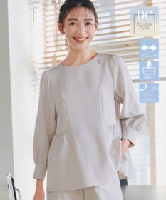 Tiaclasse 【ダブルクロス】パフスリーブペプラムチュニックブラウス