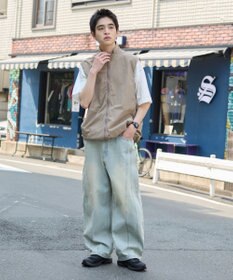 WEGO 【SMLサイズ展開】イージー3Dバレルレッグデニムパンツ