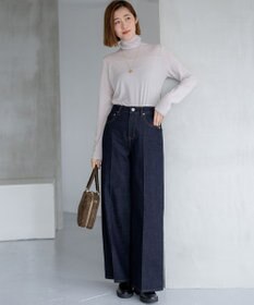 23区 L 【洗える】チュールフライス シアーハイネック カットソー