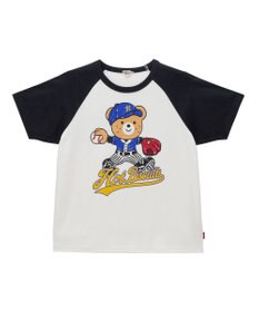 MIKI HOUSE HOT BISCUITS 【家族でおそろい】【155-185cm】ベースボールデザイン(大人用) ラグラン半袖Tシャツ