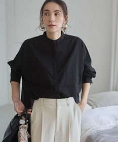 WEGO 着丈が選べる オーバーサイズ バンドカラー シャツ / ストライプ / 無地