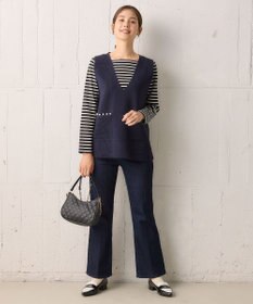 組曲 【洗える・軽量】パールディテールニット ベスト