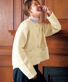 UNFILO 【STORY×UNFILO】シャギーニット カーディガン イエロー