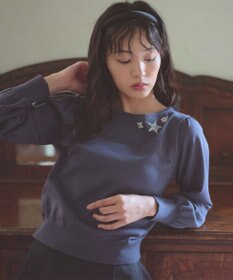 Feroux ブローチデザインニット プルオーバー