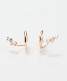 Phoebe 【痛くないシリーズ】ミルキーウェイビジューフロートライトフィットイヤリング　シャンパンゴールド