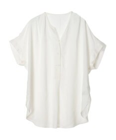 Green Parks リネンレーヨン前立てブラウス