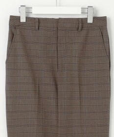 J.PRESS LADIES L 【洗える】T/Rアルガンシルクチェック テーパード パンツ