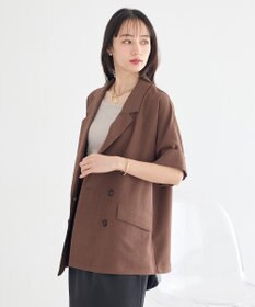 earth music&ecology 【セットアップ対応】リネンライクダブルジャケット