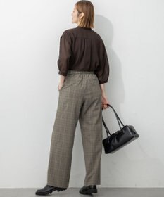 23区 L 【洗える】ドライ2WAYストレッチ チェック ワイド パンツ