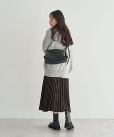 earth music&ecology 【洗濯機洗い可】スウェットライクロゴニットプルオーバー