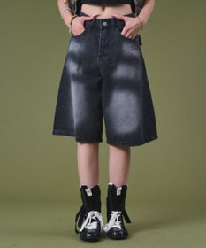 WEGO バックフラップポケットデニムハーフパンツ