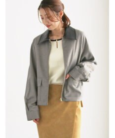 Te chichi ファブリックアソート衿付きブルゾン