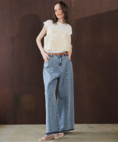 YECCA VECCA 綿麻バギーデニムパンツ