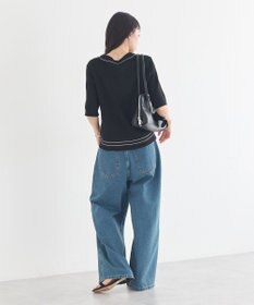 earth music&ecology 【予約】ラインカラーポロニット